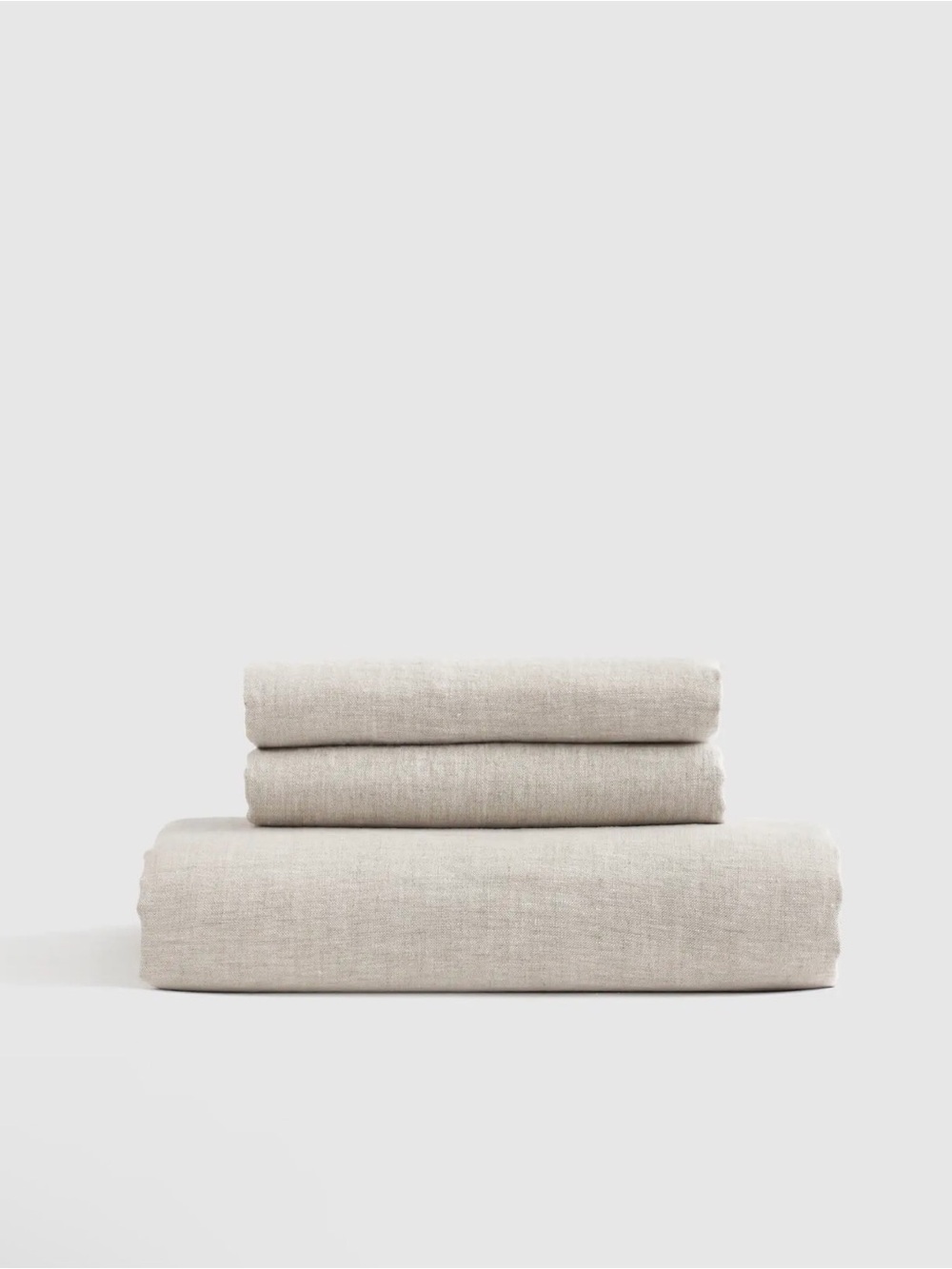 Quince 100% European Linen Fitted Sheet Set in Natural Chambray  King 963